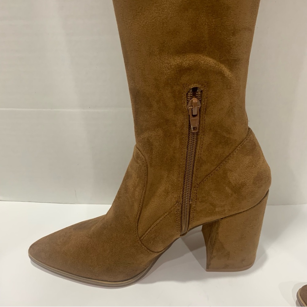 STEVE MADDEN rust/tan suede size 11 over the knee boots suede heel Tava style - Picture 10 of 16
